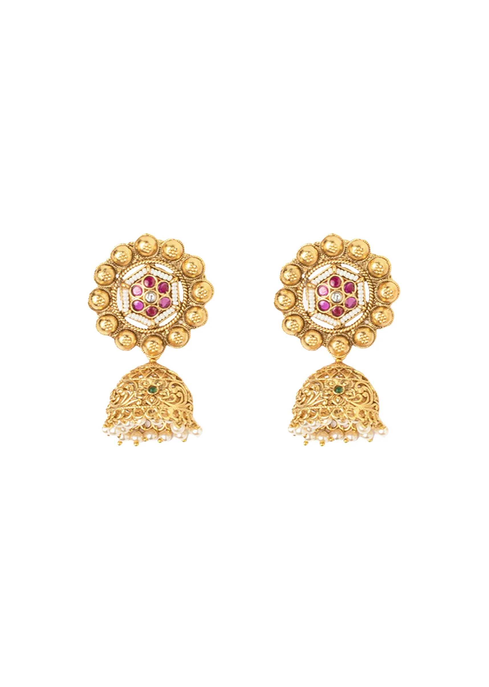 Gold Plated Long Necklace Set With Earrings