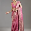 Onion Pink Dola Silk Jacquard Saree