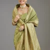 6387-pista-green-jacquard-dola-silk-saree-5.webp Pista Green Jacquard Dola Silk Saree