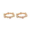 Gold Bangles With Floral Design And Ruby Diamond Stones