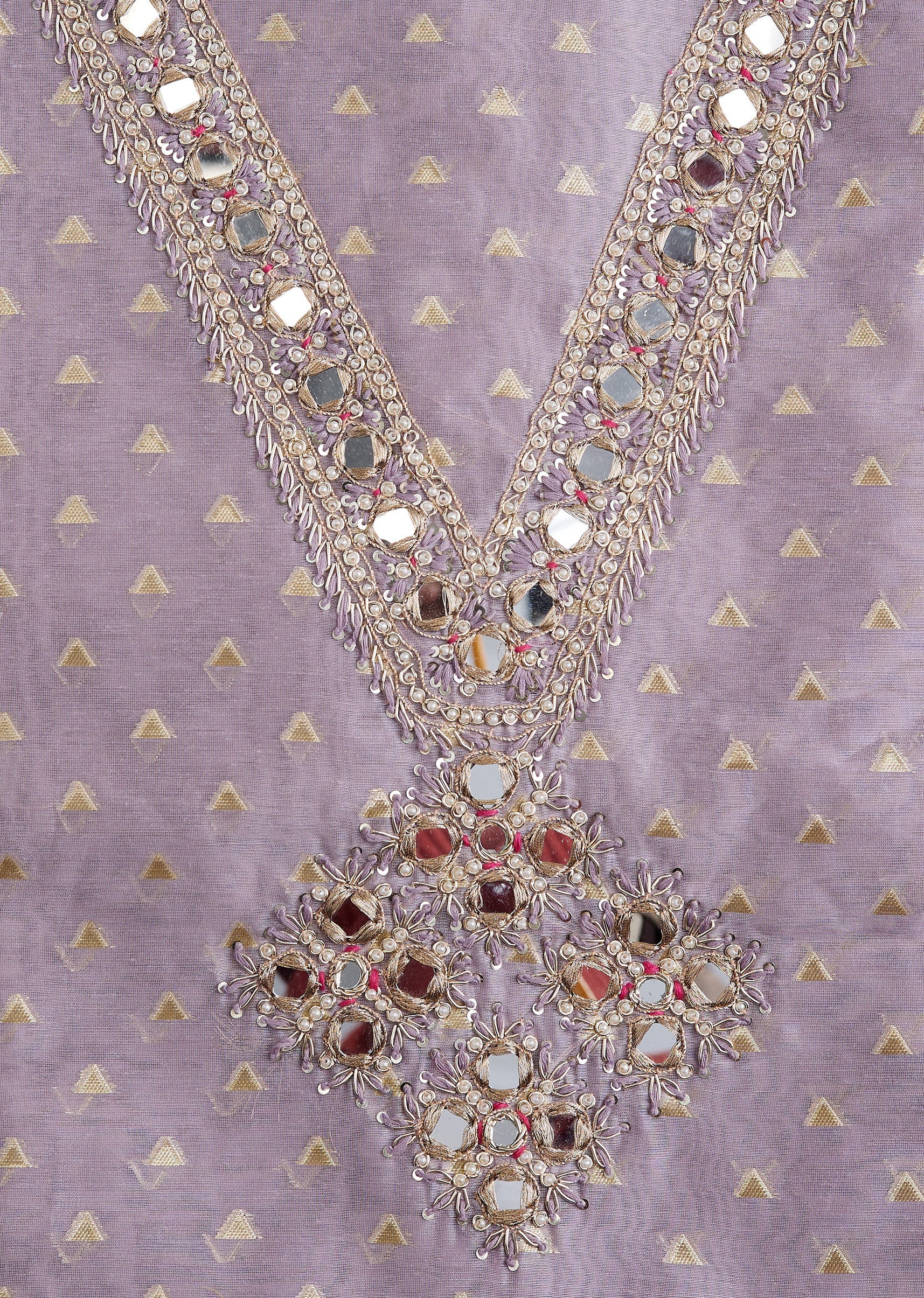 Purple Tissue Brocade Suit