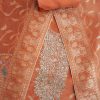 Rust Tissue Embroidered Unstitched Suit