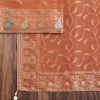 Rust Tissue Embroidered Unstitched Suit