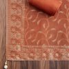 Rust Tissue Embroidered Unstitched Suit