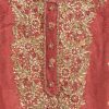 Orange Crepe Unstitched Suit With Dupatta and Bottom Fabric