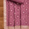 Purple Jacquard Unstitched Suit With Dupatta