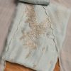 Sky Blue Satin Unstitched Suit With Dupatta