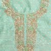 Sea Green Chanderi Unstitched Suit With Dupatta