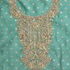 Unstitched Blue Chanderi Suit with Matching Dupatta