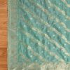 Unstitched Blue Chanderi Suit with Matching Dupatta