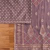 Purple Chanderi Unstitched Suit With Dupatta