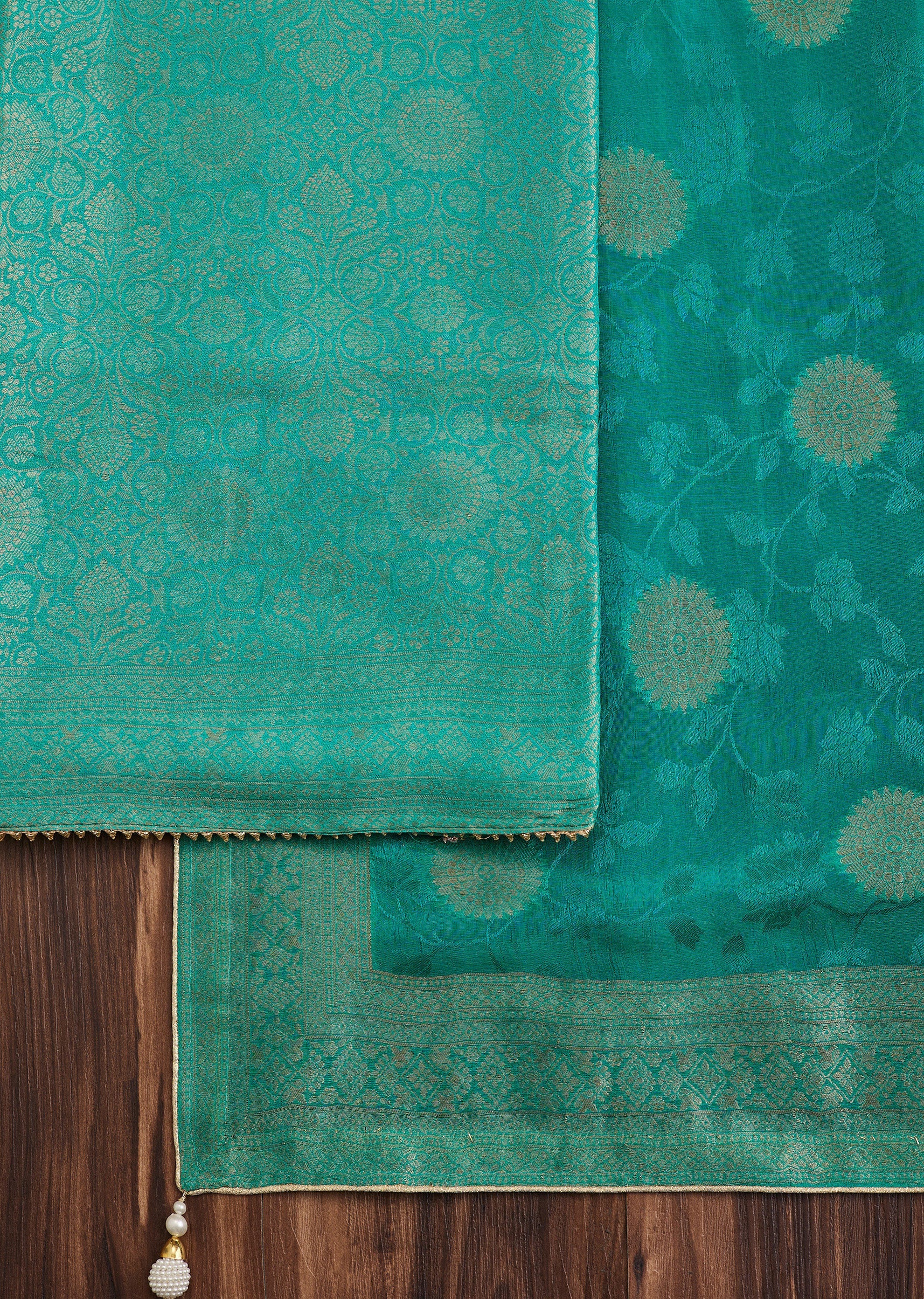 Teal Tissue Unstitched Suit