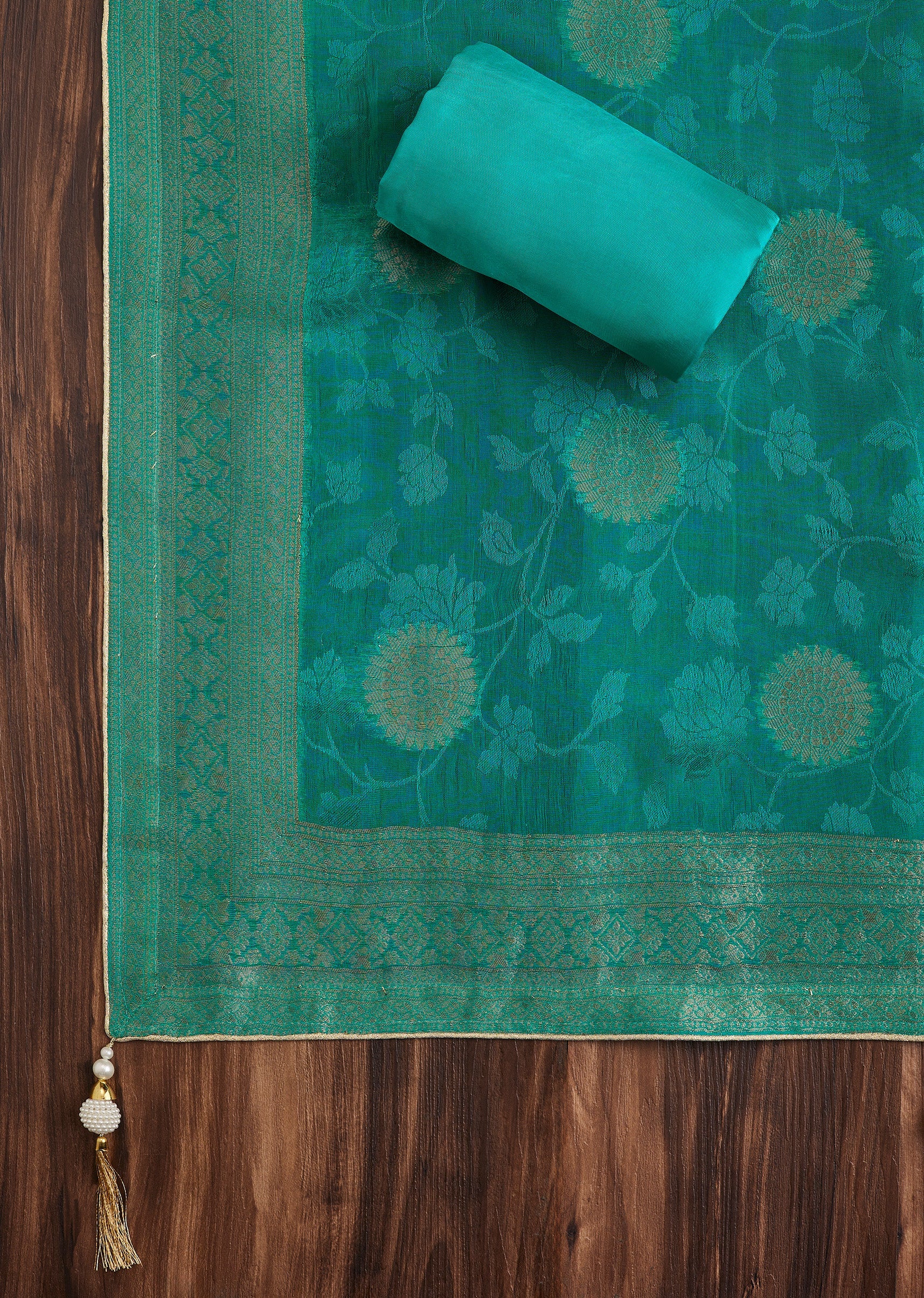 Teal Tissue Unstitched Suit