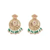 Gold Plated Green Chandbali Earrings