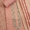 Peach Chanderi Unstitched Suit