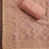 Peach Chanderi Unstitched Suit