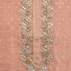 Peach Chanderi Unstitched Suit