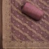 Maroon Chanderi Unstitched Suit