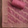Purple Embroidered Chanderi Unstitched Suit