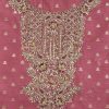 Purple Embroidered Chanderi Unstitched Suit