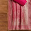 Rani Pink Tissue Unstitched Suit With Dupatta
