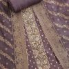 Purple Intricate Embroidered Chanderi Unstitched Suit