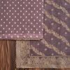 Purple Intricate Embroidered Chanderi Unstitched Suit