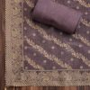 Purple Intricate Embroidered Chanderi Unstitched Suit