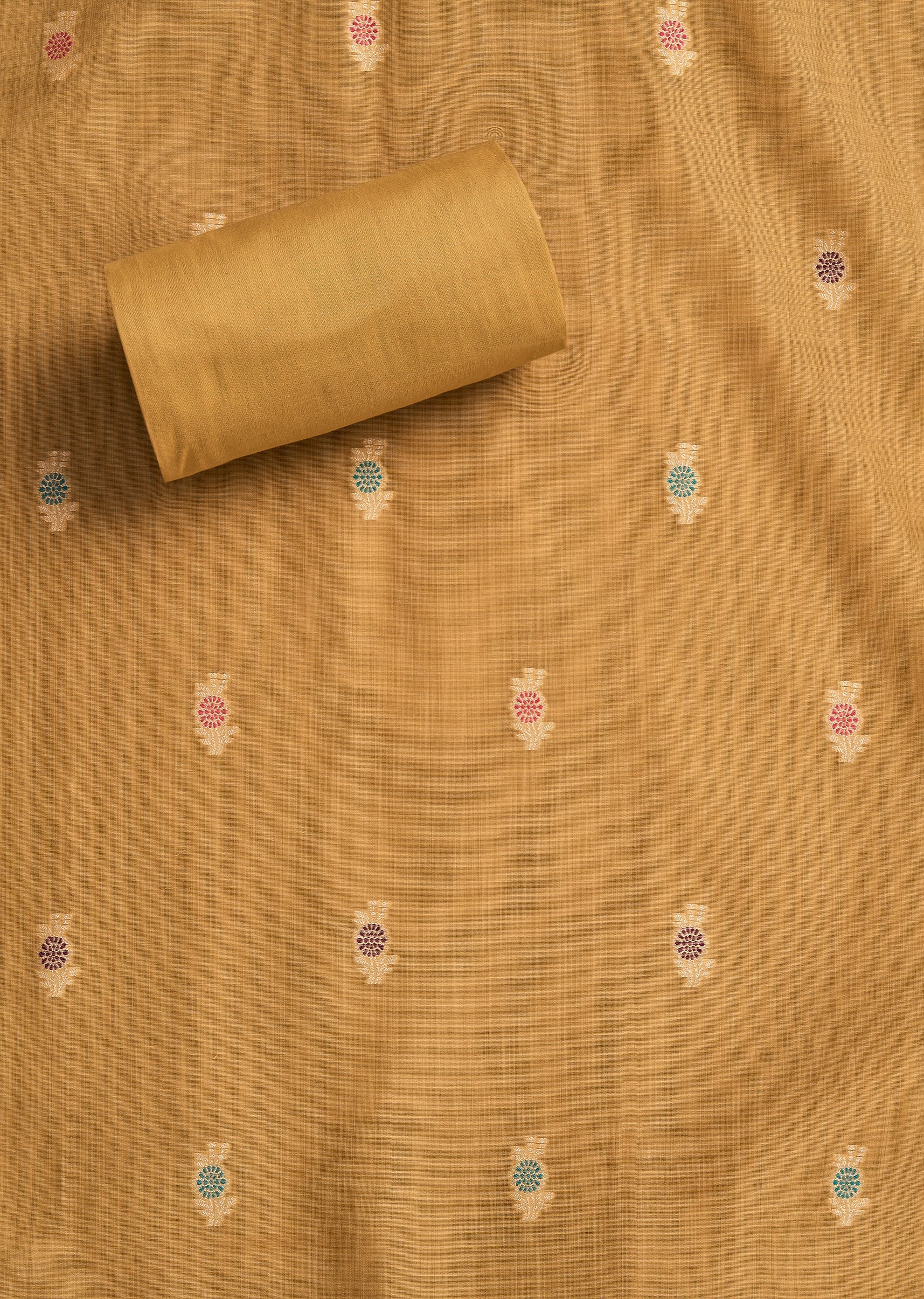 Yellow Cotton Unstitched Suit
