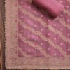 Lavender Chanderi Unstitched Suit