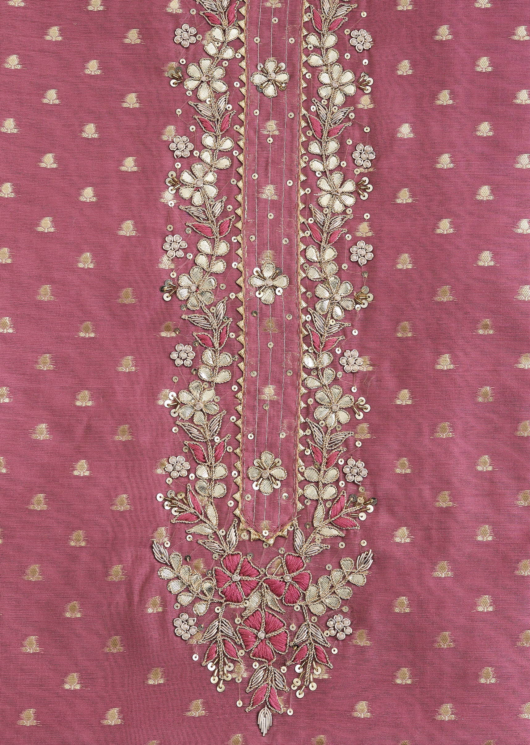Lavender Chanderi Unstitched Suit