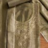 Mehendi Green Tissue Unstitched Suit With Dupatta