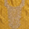 Mustard Yellow Chanderi Unstitched Suit With Dupatta