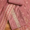 Maroon Chanderi Unstitched Suit With Dupatta