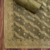 Mehendi Green Chanderi Unstitched Suit