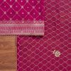 Magenta Chanderi Unstitched Suit With Dupatta