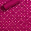 Magenta Chanderi Unstitched Suit With Dupatta