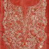 Rust Tissue Embroidered Unstitched Suit Set