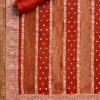 Rust Tissue Embroidered Unstitched Suit Set