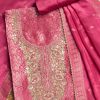 Rani Pink Tissue Brocade Embroidered Unstitched Suit Set