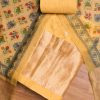 Yellow Chanderi Unstitched Suit Set