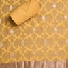 Yellow Chanderi Unstitched Suit Set