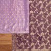 Lavender Tissue Embroidered Unstitched Suit Set