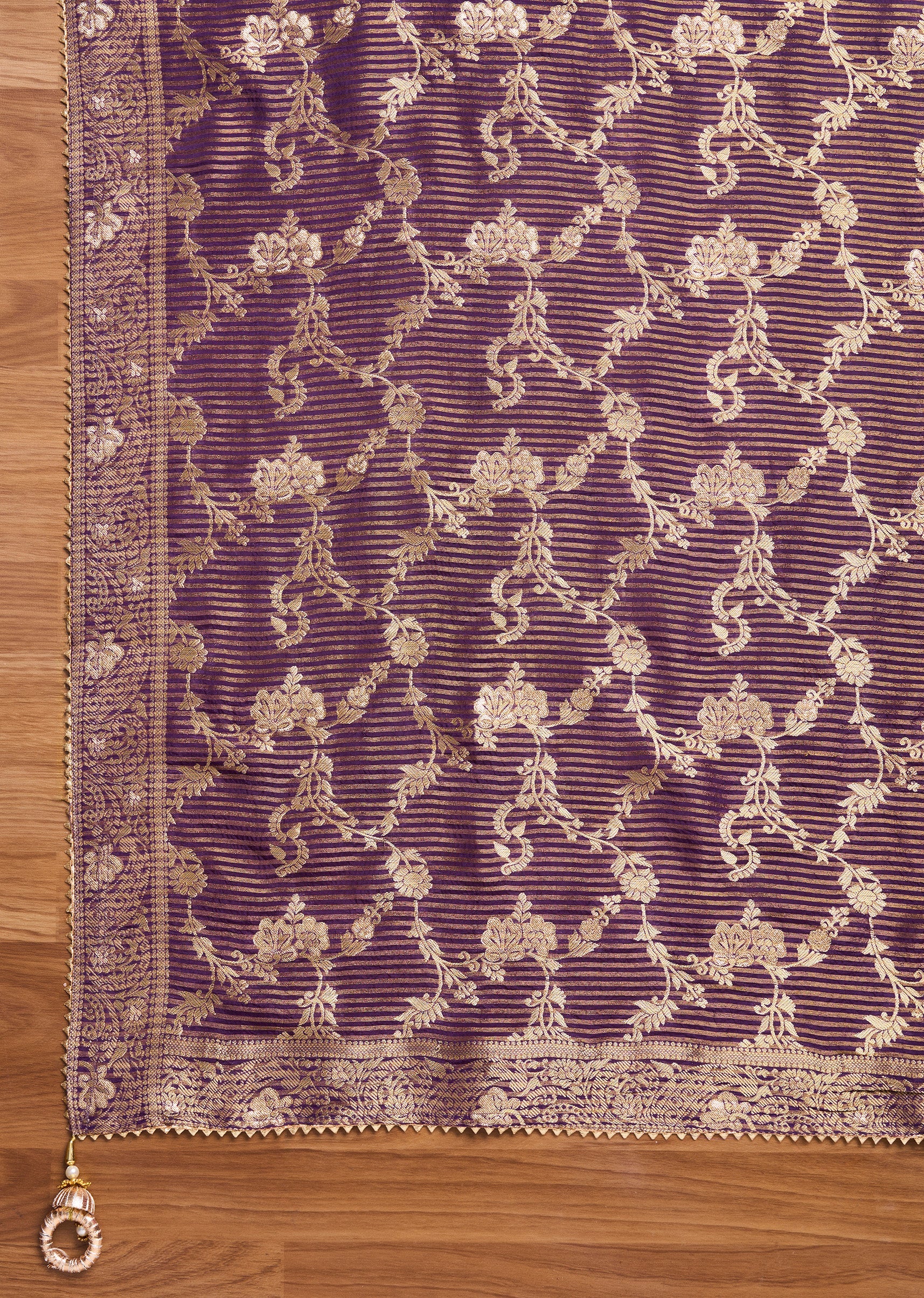 Lavender Tissue Embroidered Unstitched Suit Set