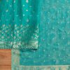 Aqua Blue Organza Brocade Unstitched Suit Set