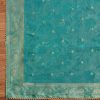 Aqua Blue Organza Brocade Unstitched Suit Set
