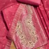 Magenta Tissue Brocade Banarasi Embroidered Unstitched Suit Set