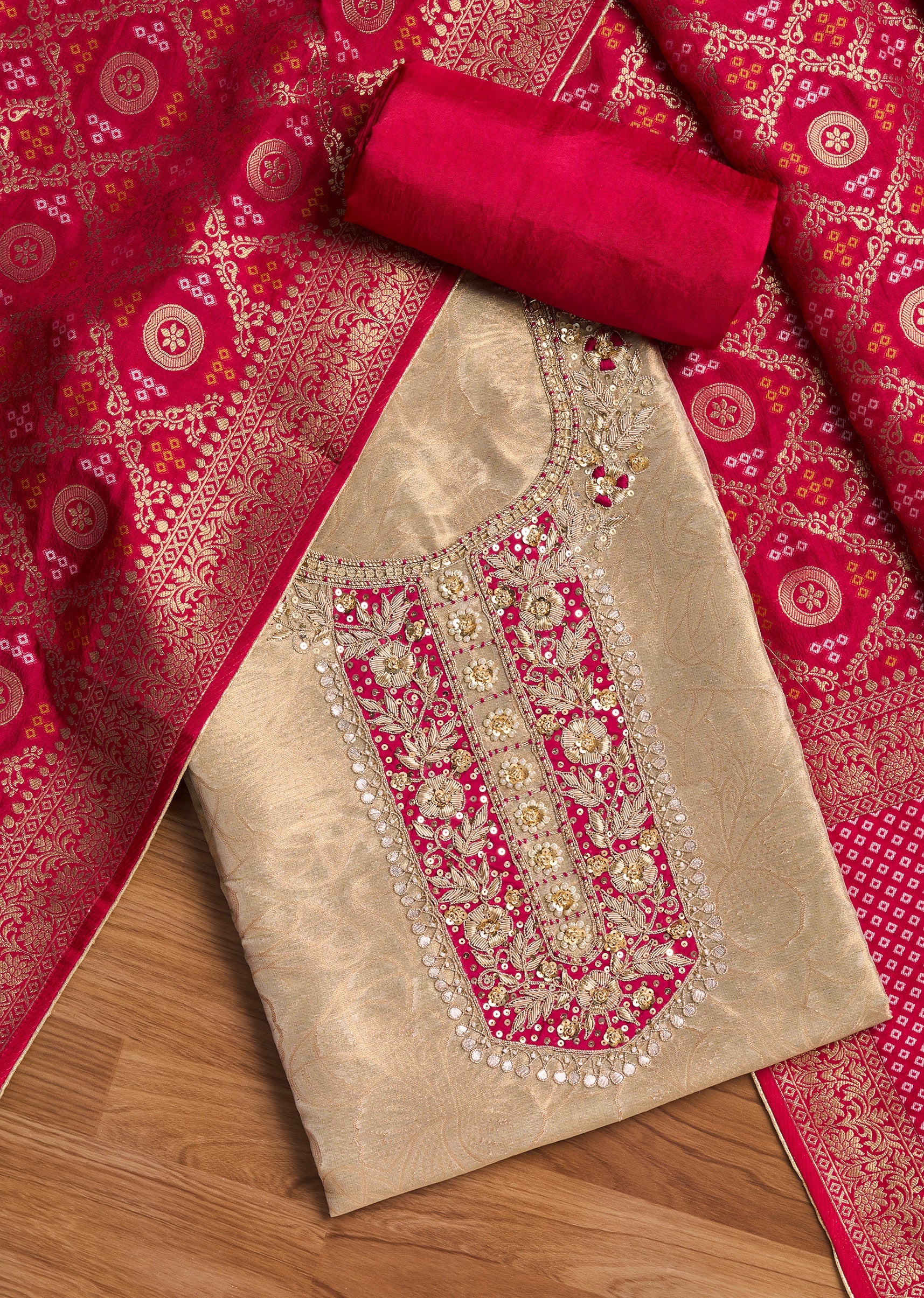 6470-beige-tissue-embroidered-unstitched-suit-set-1.jpg Beige Tissue Embroidered Unstitched Suit Set