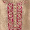 Beige Tissue Embroidered Unstitched Suit Set