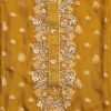 Mustard Yellow Organza Brocade Unstitched Suit Set